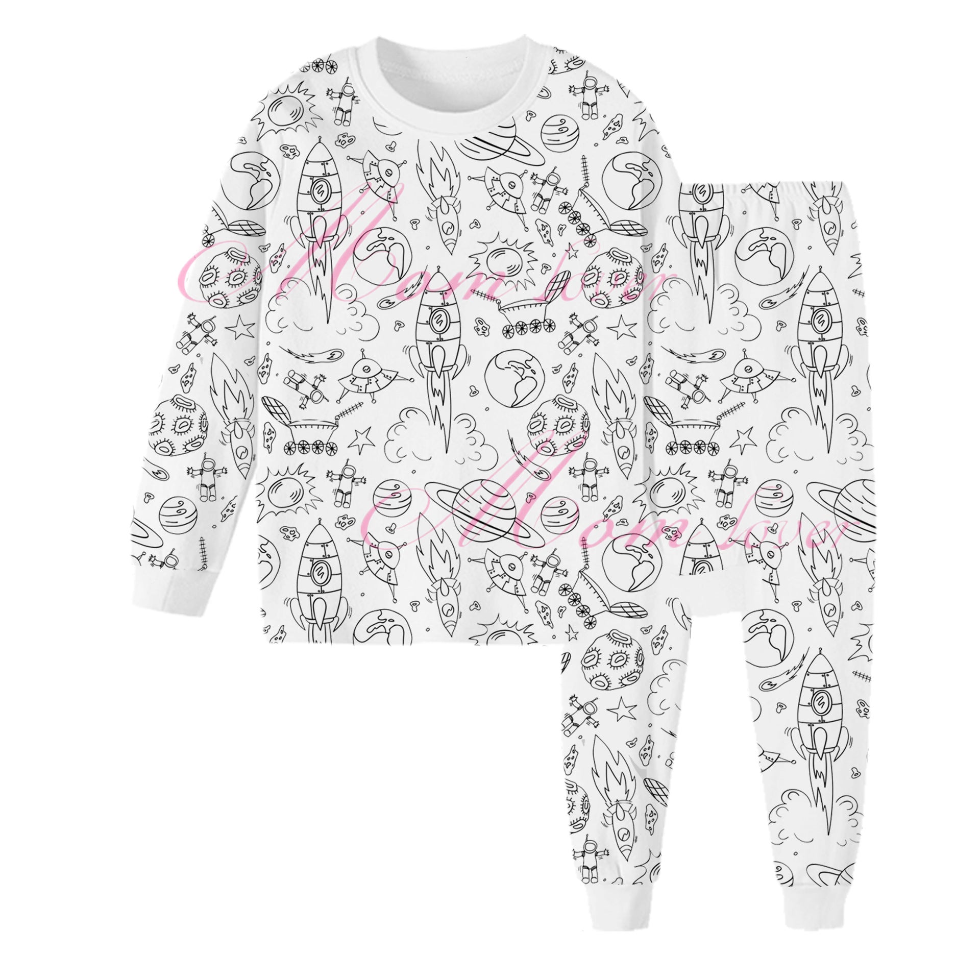 Kids' DIY Colorable Pajama Set with Marker Pen
