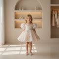 Aurelia Shimmer Puff-Sleeve Party Dress