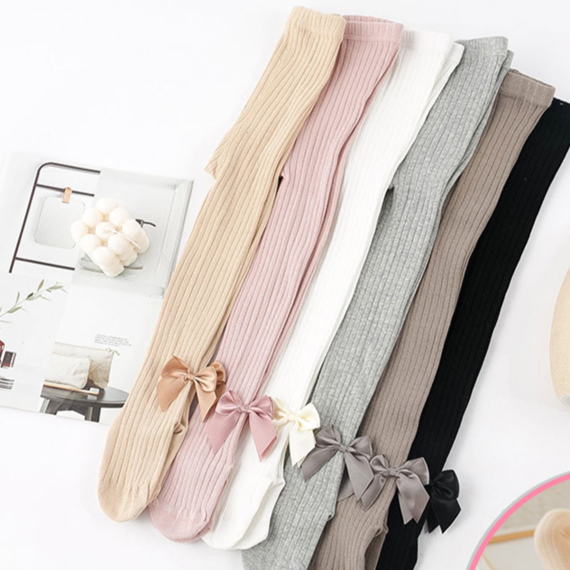 Soft Bloom Ribbed Bow Leggings