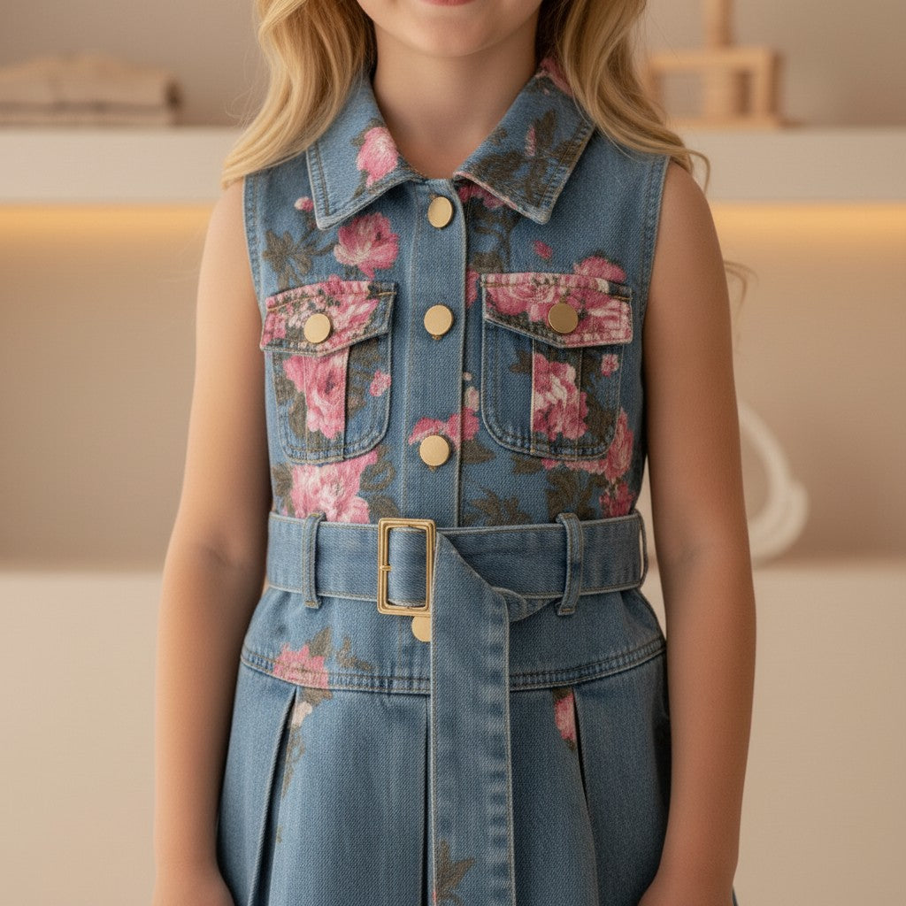Rosalie Denim Bloom Dress