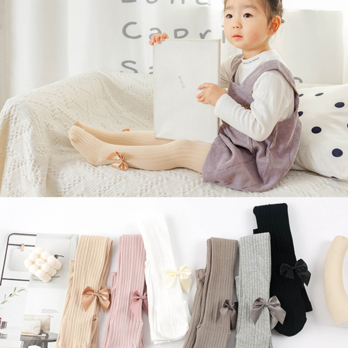 Soft Bloom Ribbed Bow Leggings