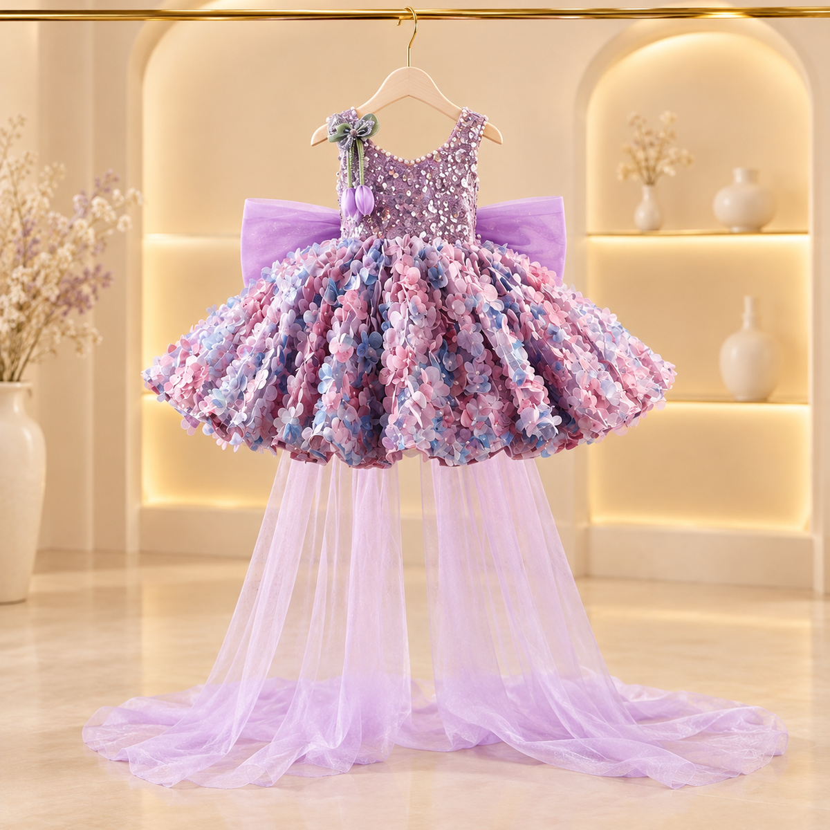 Seraphina Lavender Floral Princess Dress
