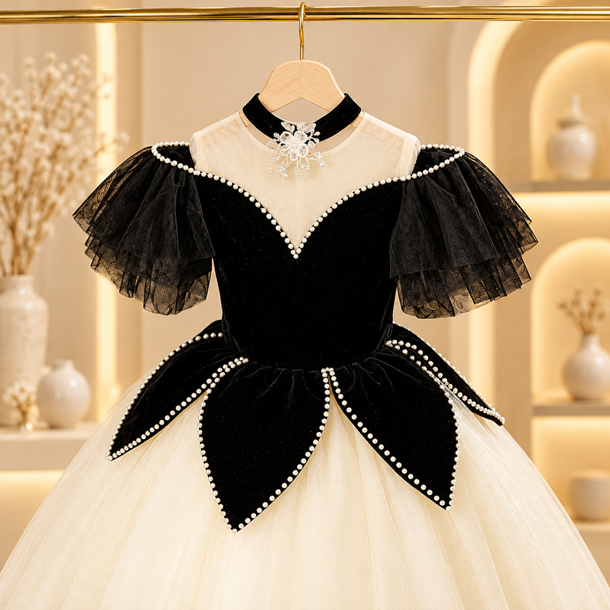 Arabella Black & Champagne Princess Dress