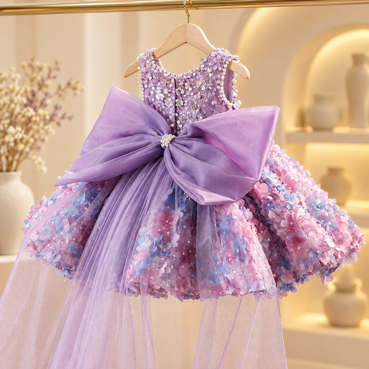 Seraphina Lavender Floral Princess Dress