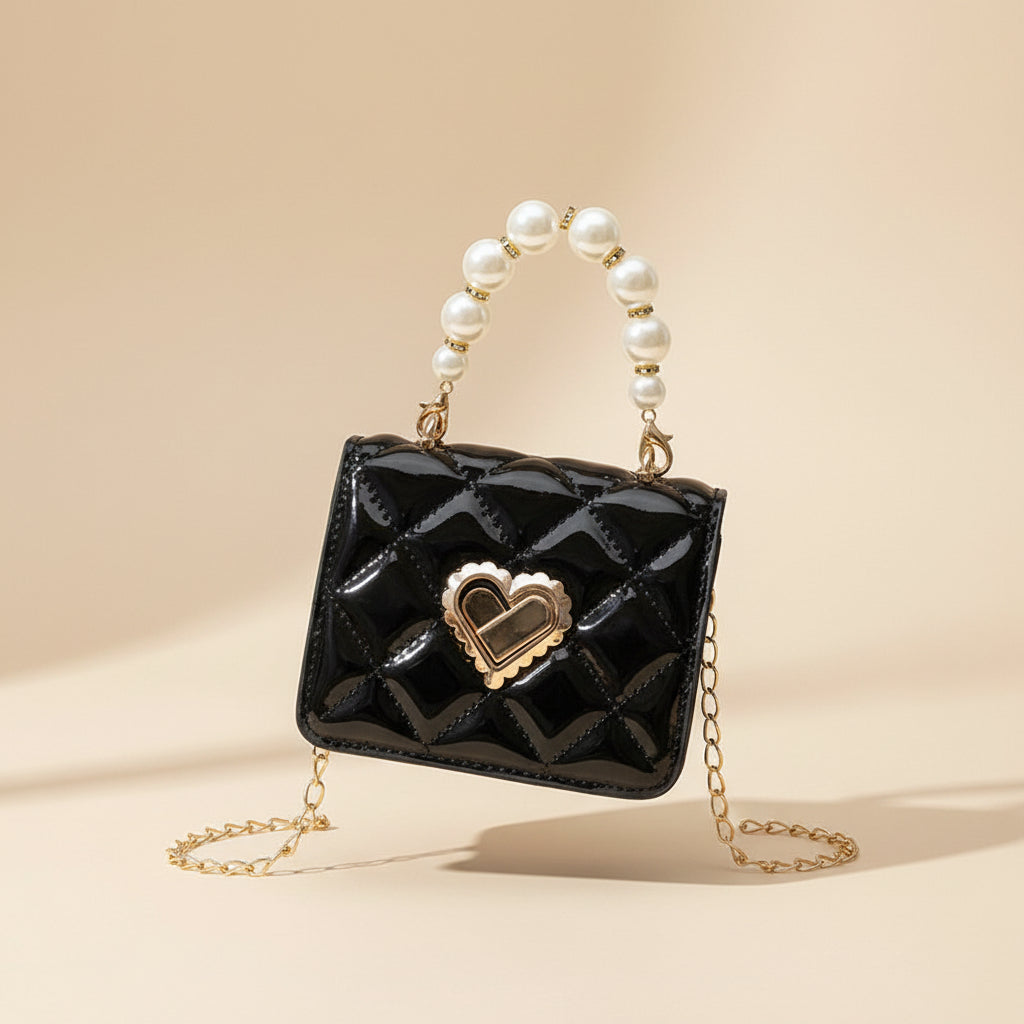 Bloom Babe Pearl Heart Mini Handbag