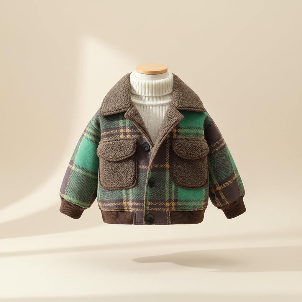 Little Explorer Plaid Sherpa