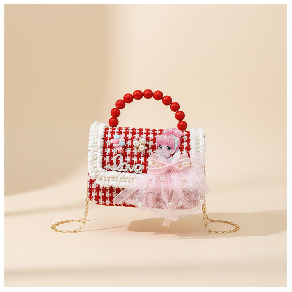 Cherry Bow Pearl Purse