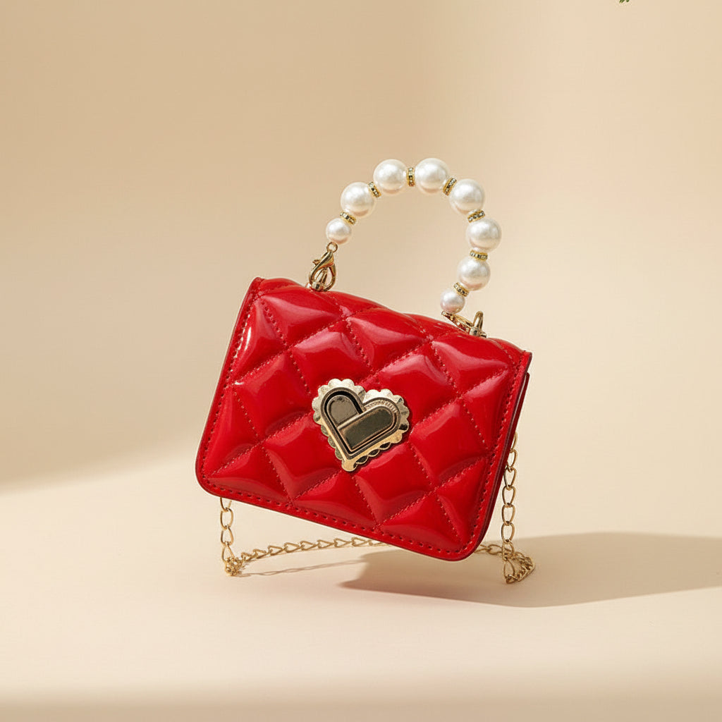 Bloom Babe Pearl Heart Mini Handbag