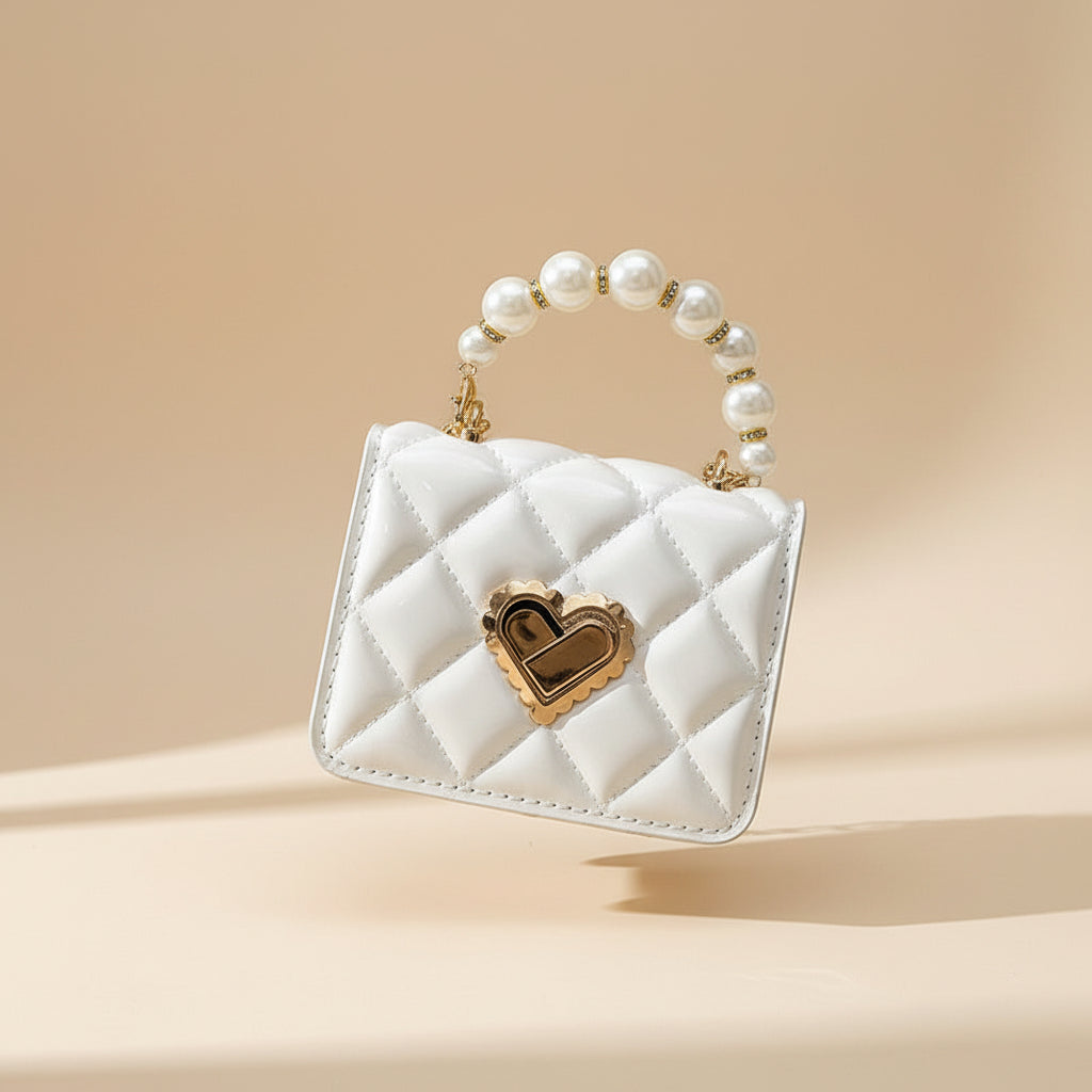 Bloom Babe Pearl Heart Mini Handbag