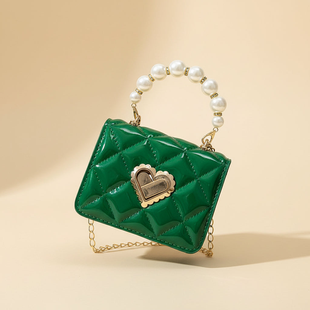 Bloom Babe Pearl Heart Mini Handbag