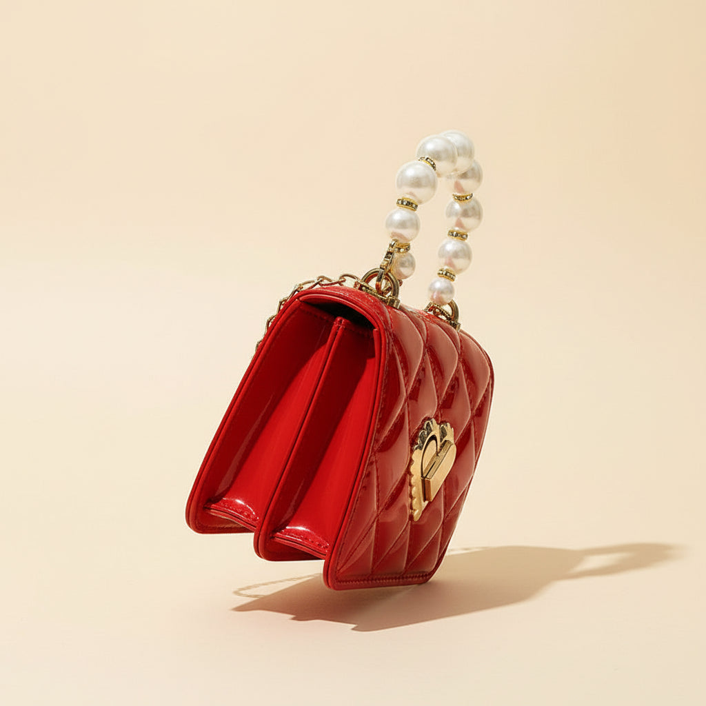 Bloom Babe Pearl Heart Mini Handbag