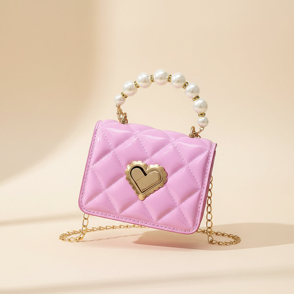 Bloom Babe Pearl Heart Mini Handbag