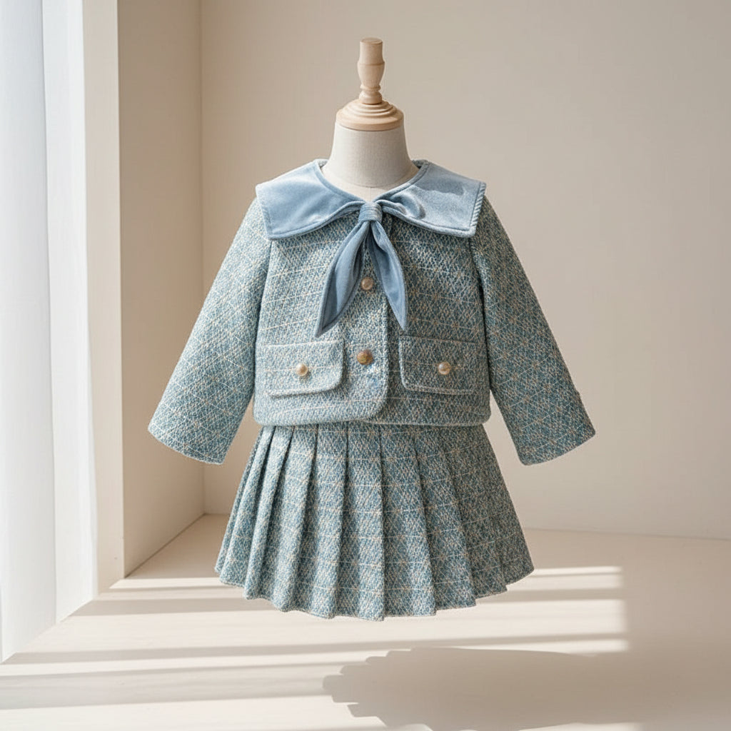 Azure Heirloom Pleated Set