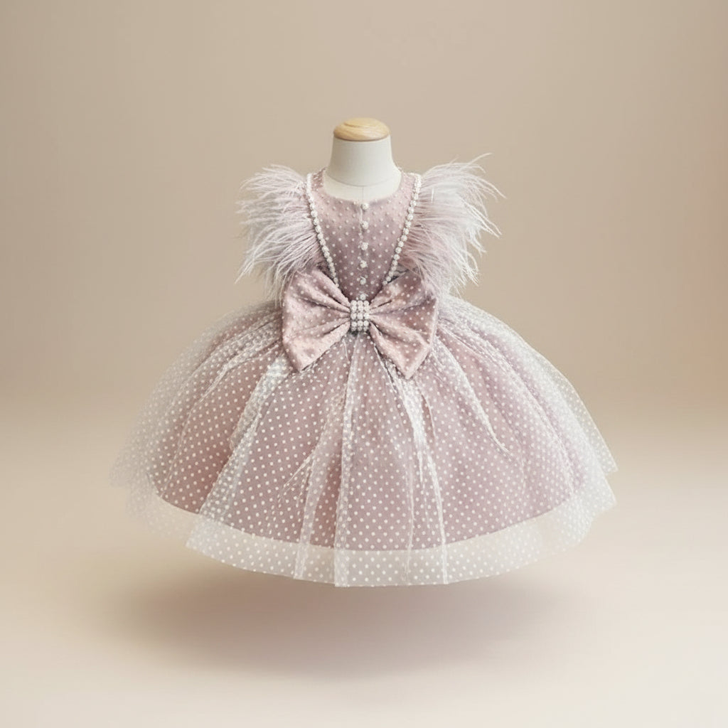 Blush Feather Tulle Dress