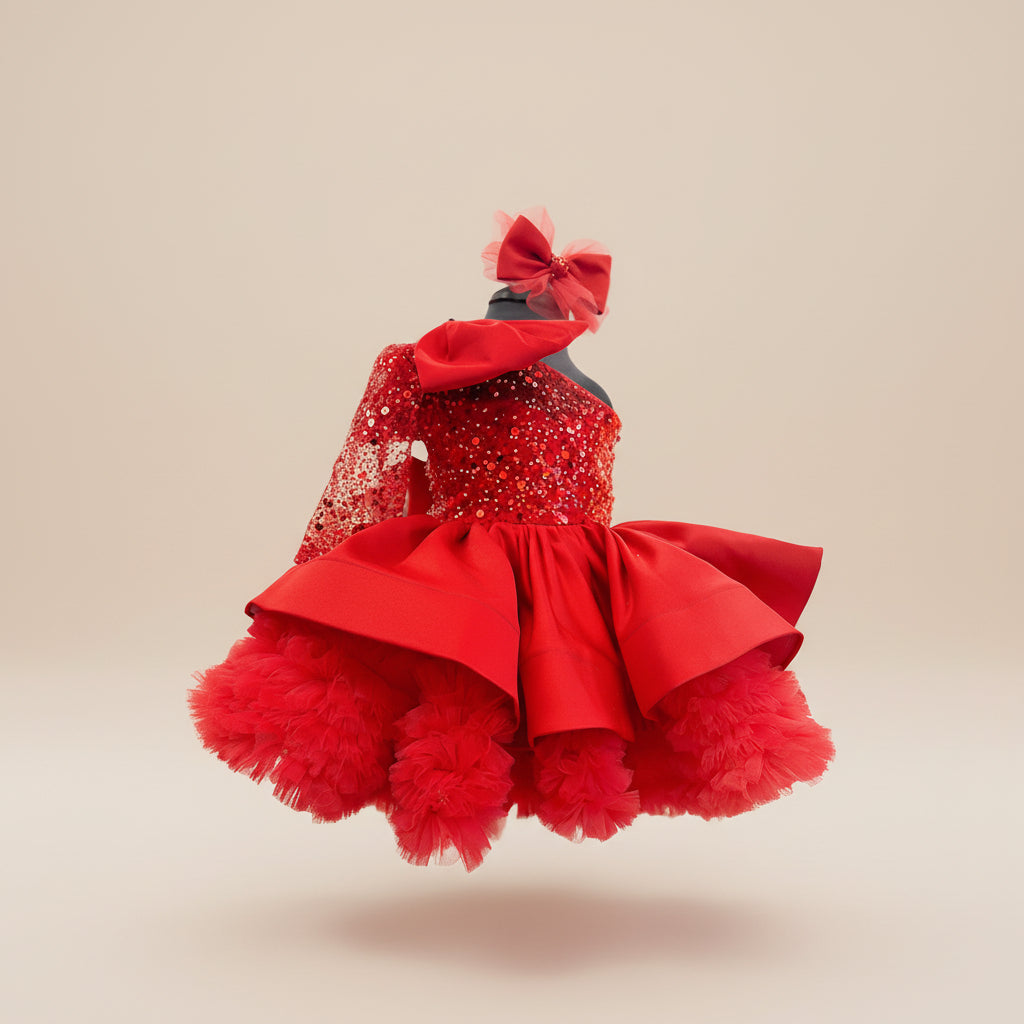 Royal Ruffle Bow Dress