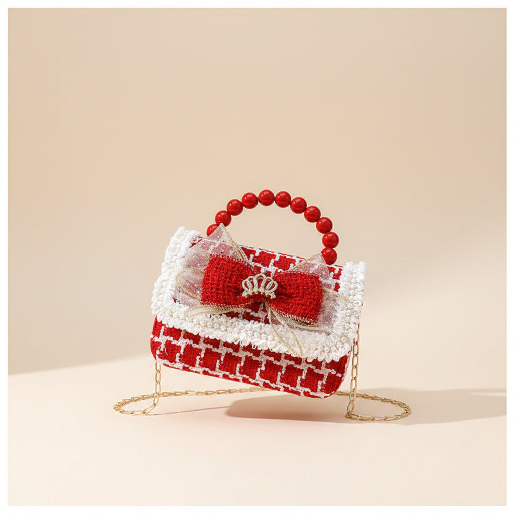 Cherry Bow Pearl Purse