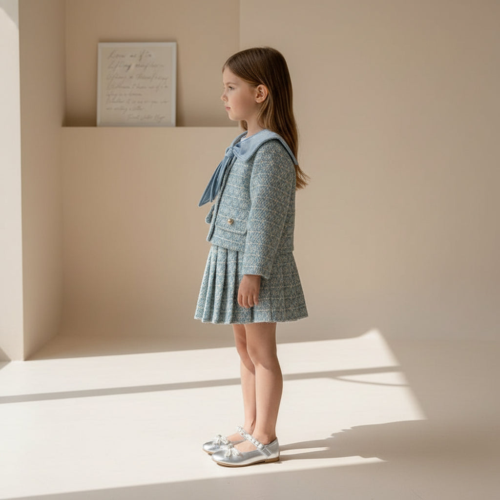 Azure Heirloom Pleated Set