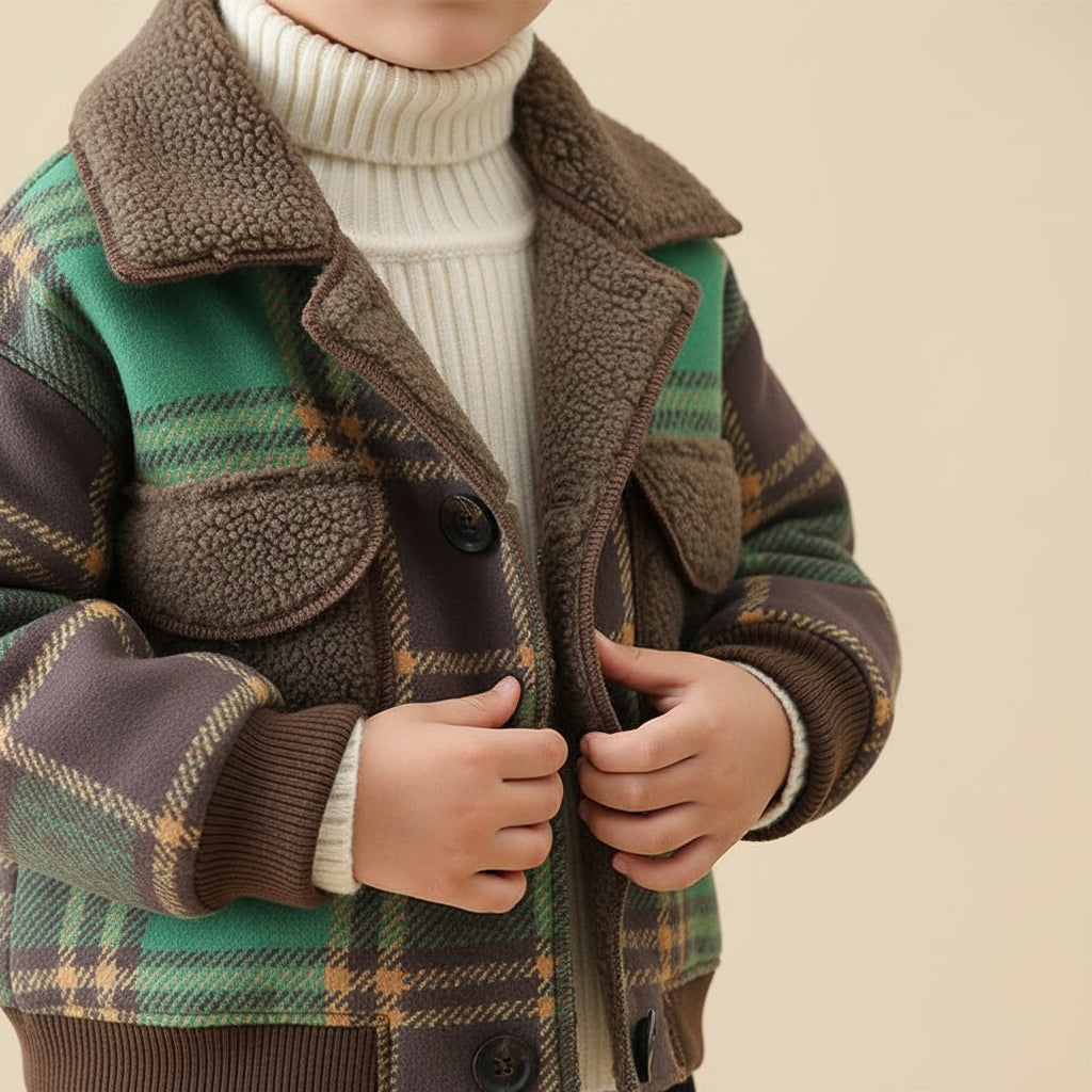 Little Explorer Plaid Sherpa