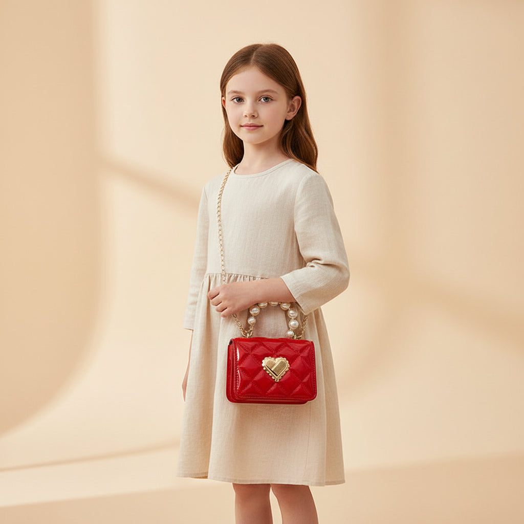Bloom Babe Pearl Heart Mini Handbag
