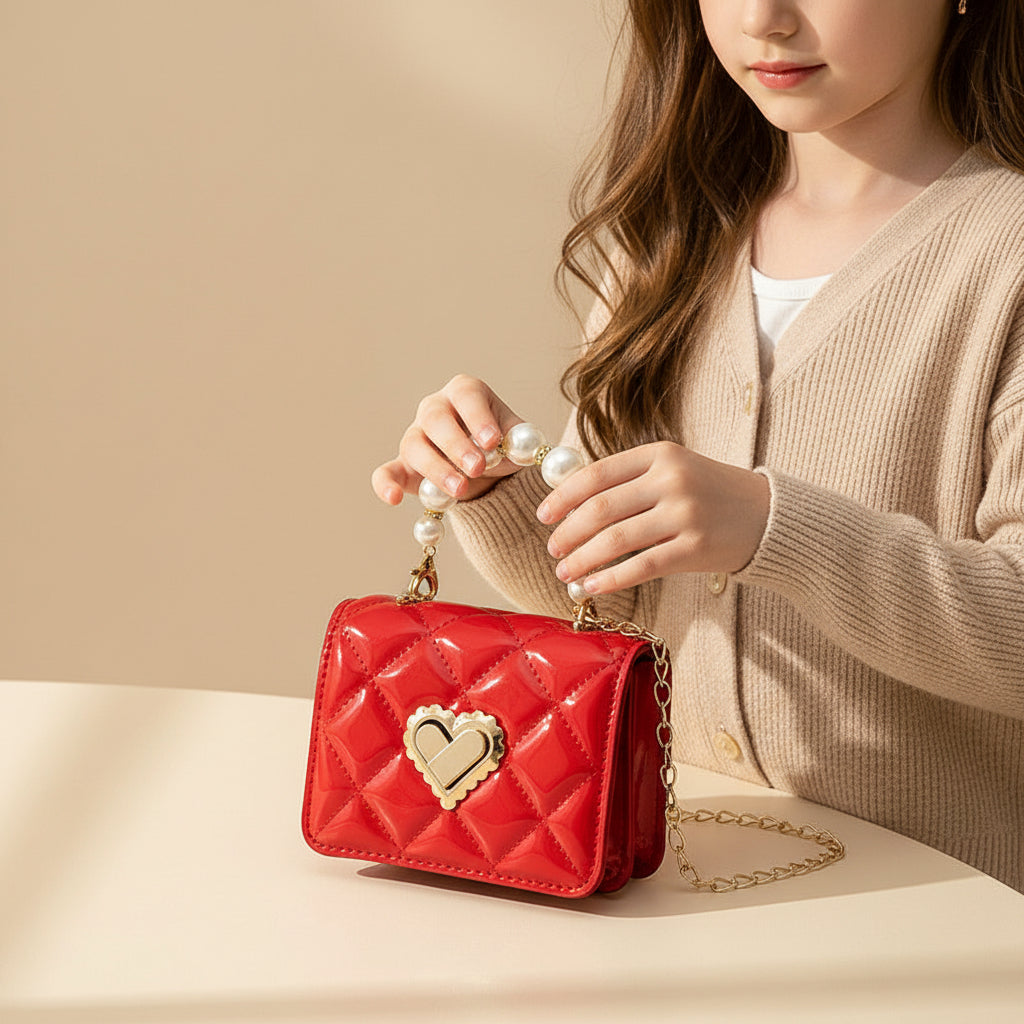 Bloom Babe Pearl Heart Mini Handbag