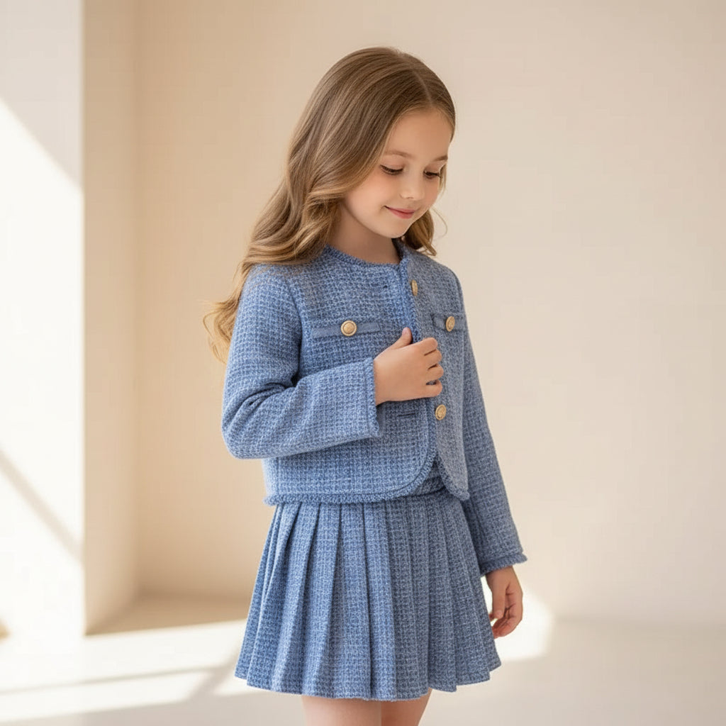 Parisian Tweed Pleated Set