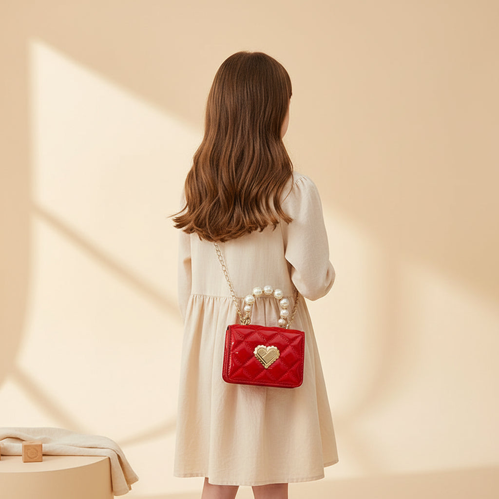 Bloom Babe Pearl Heart Mini Handbag