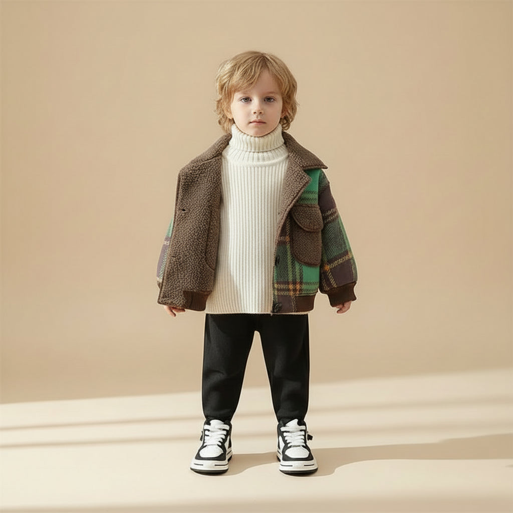 Little Explorer Plaid Sherpa