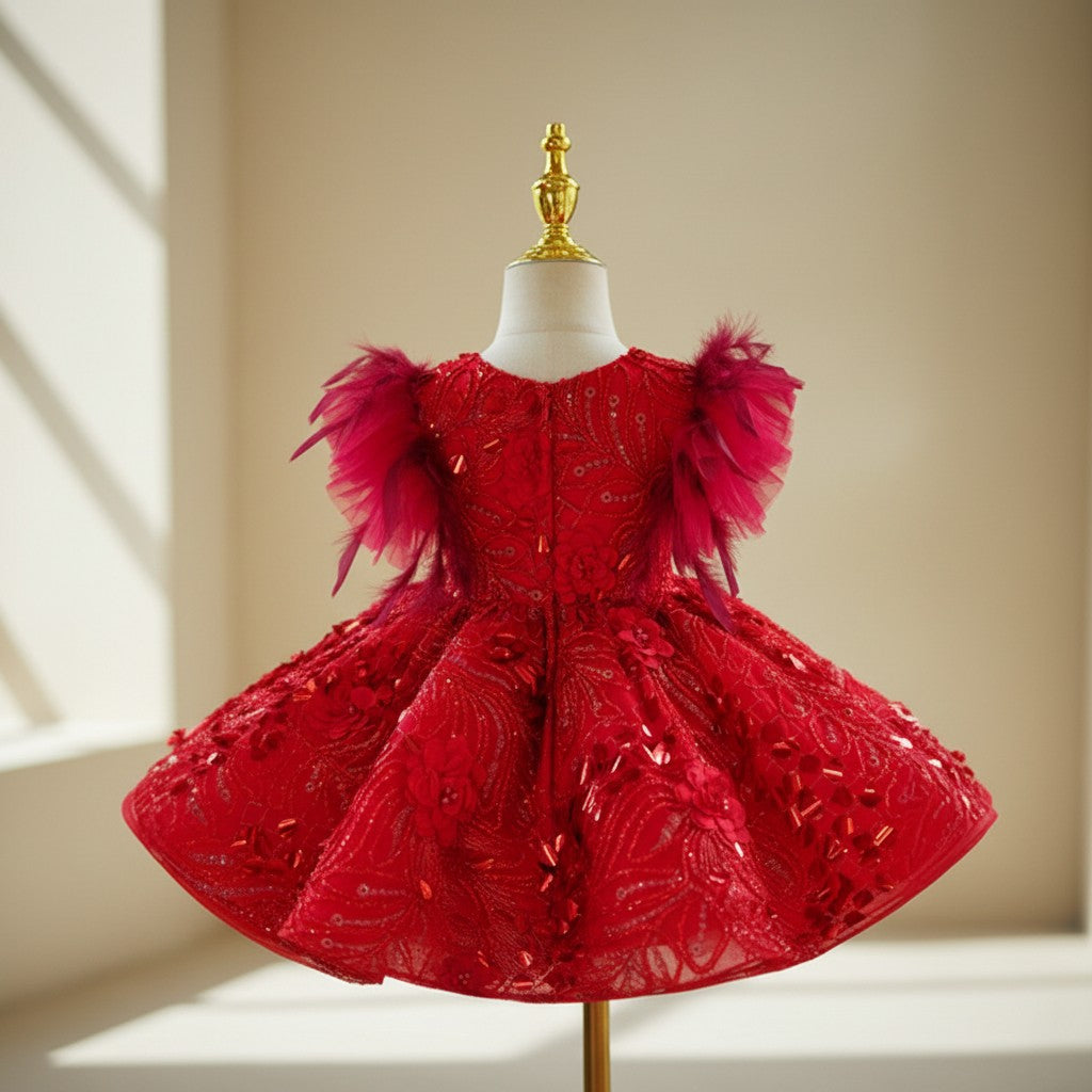Crimson Crown Couture Dress