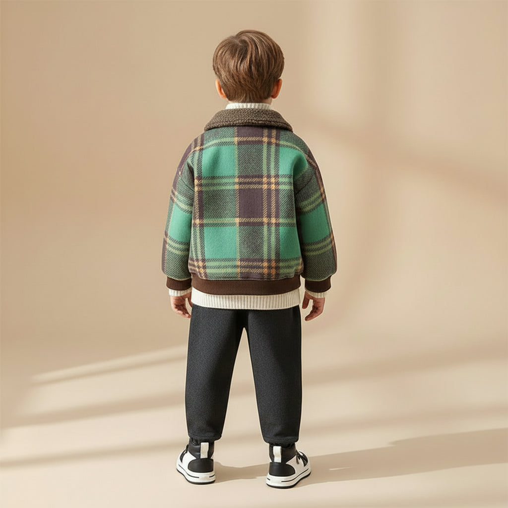 Little Explorer Plaid Sherpa