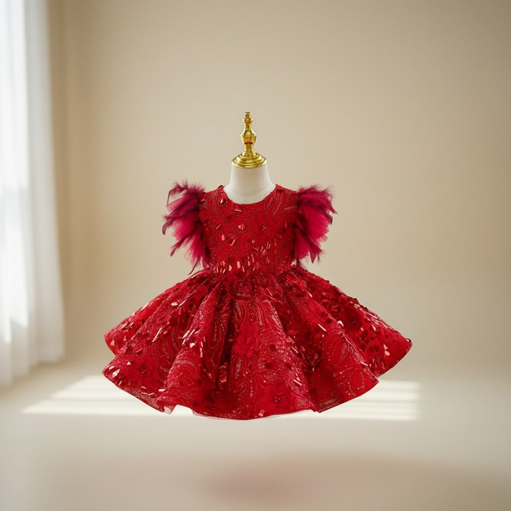 Crimson Crown Couture Dress