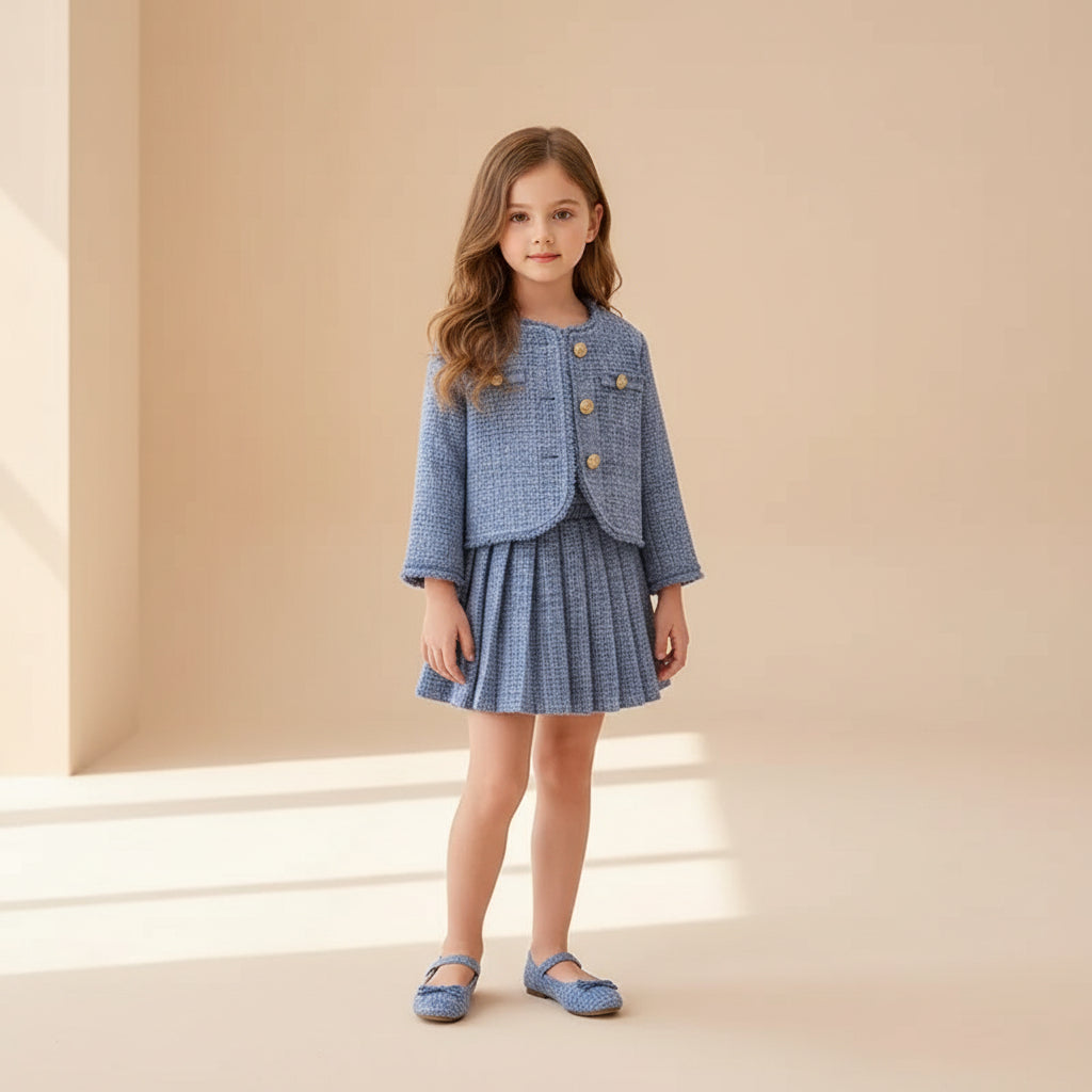 Parisian Tweed Pleated Set