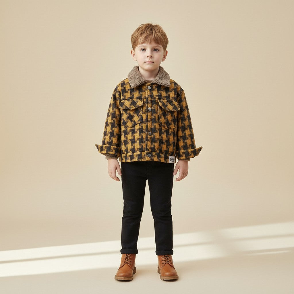 Little Explorer Sherpa Plaid Jacket