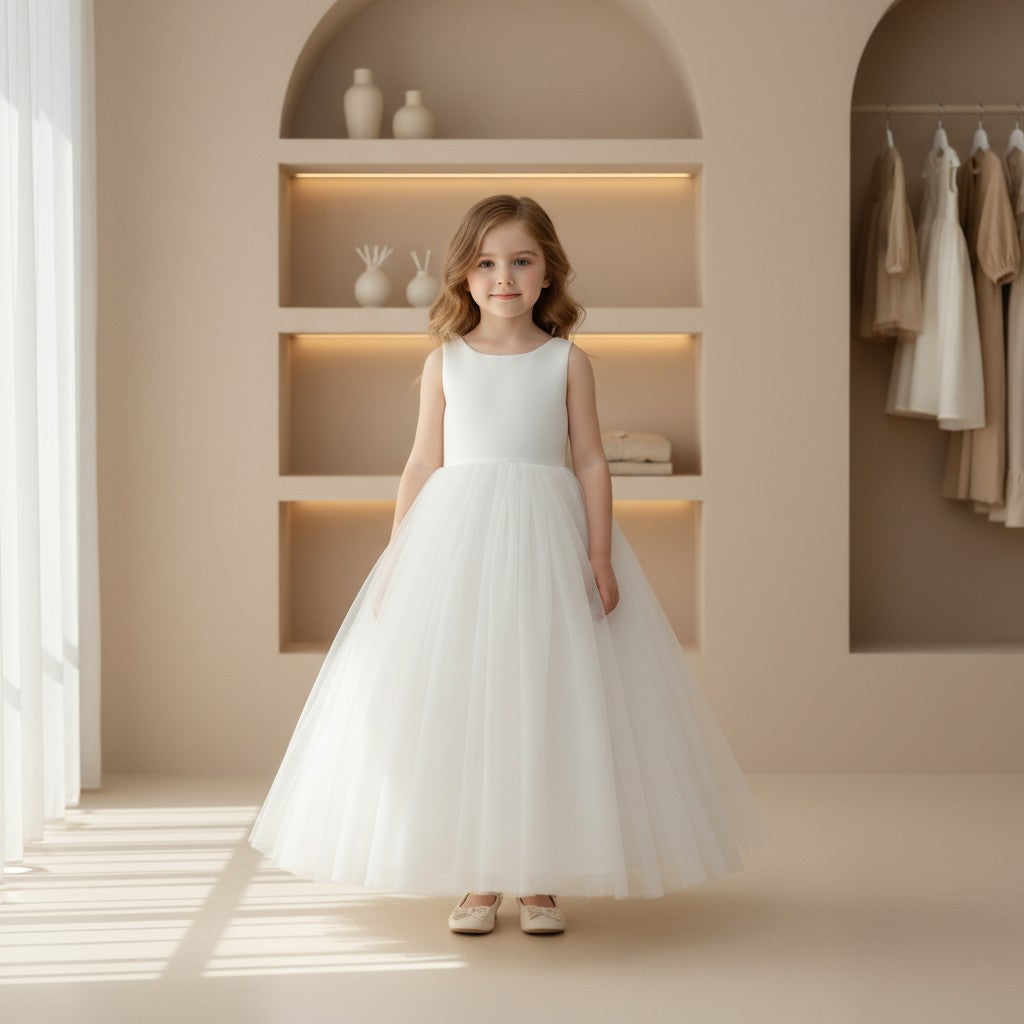 Isabella Bow Tulle Occasion Dress