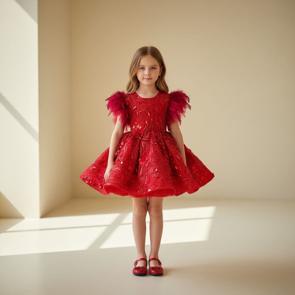 Crimson Crown Couture Dress