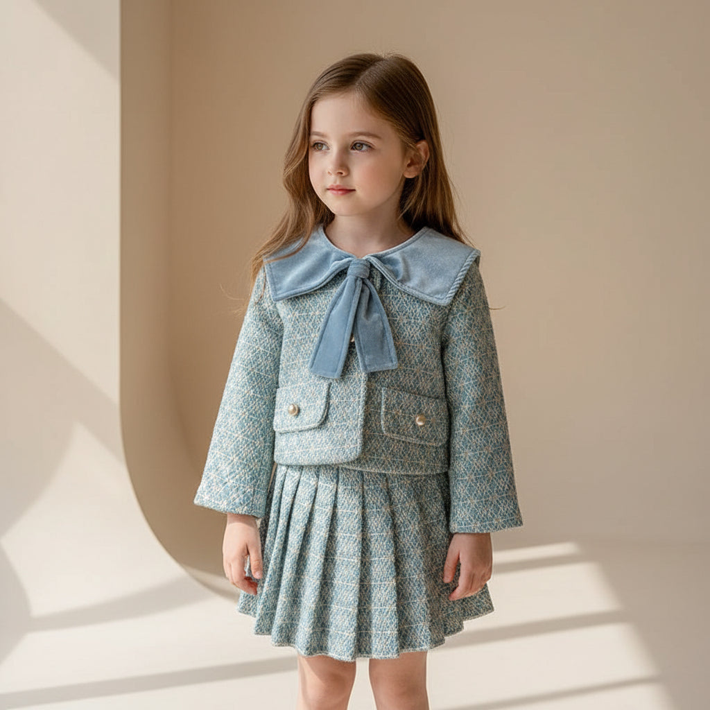 Azure Heirloom Pleated Set