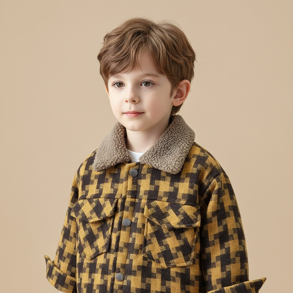 Little Explorer Sherpa Plaid Jacket
