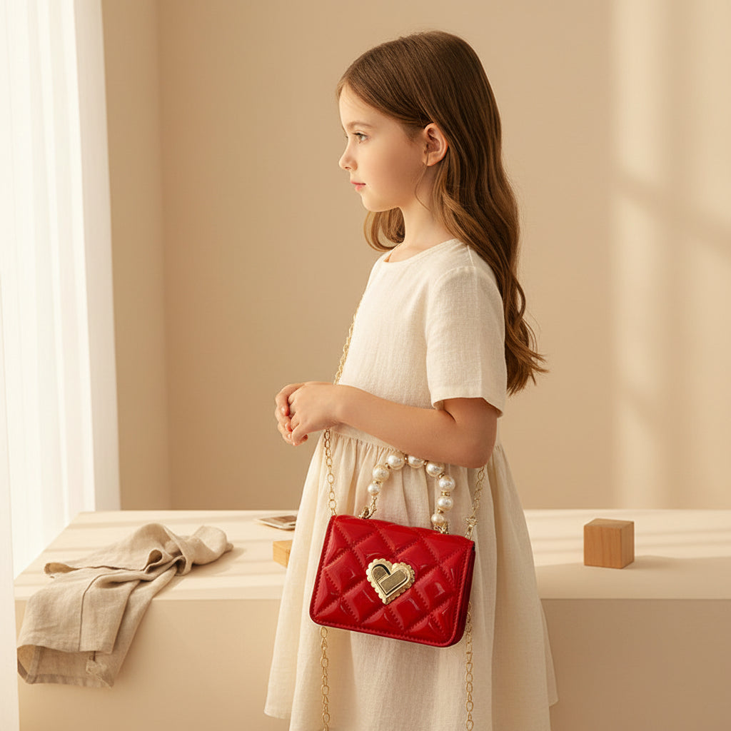 Bloom Babe Pearl Heart Mini Handbag