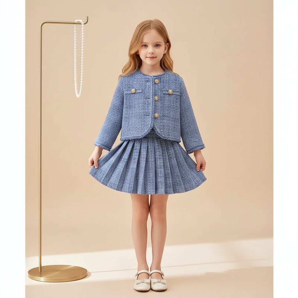 Parisian Tweed Pleated Set