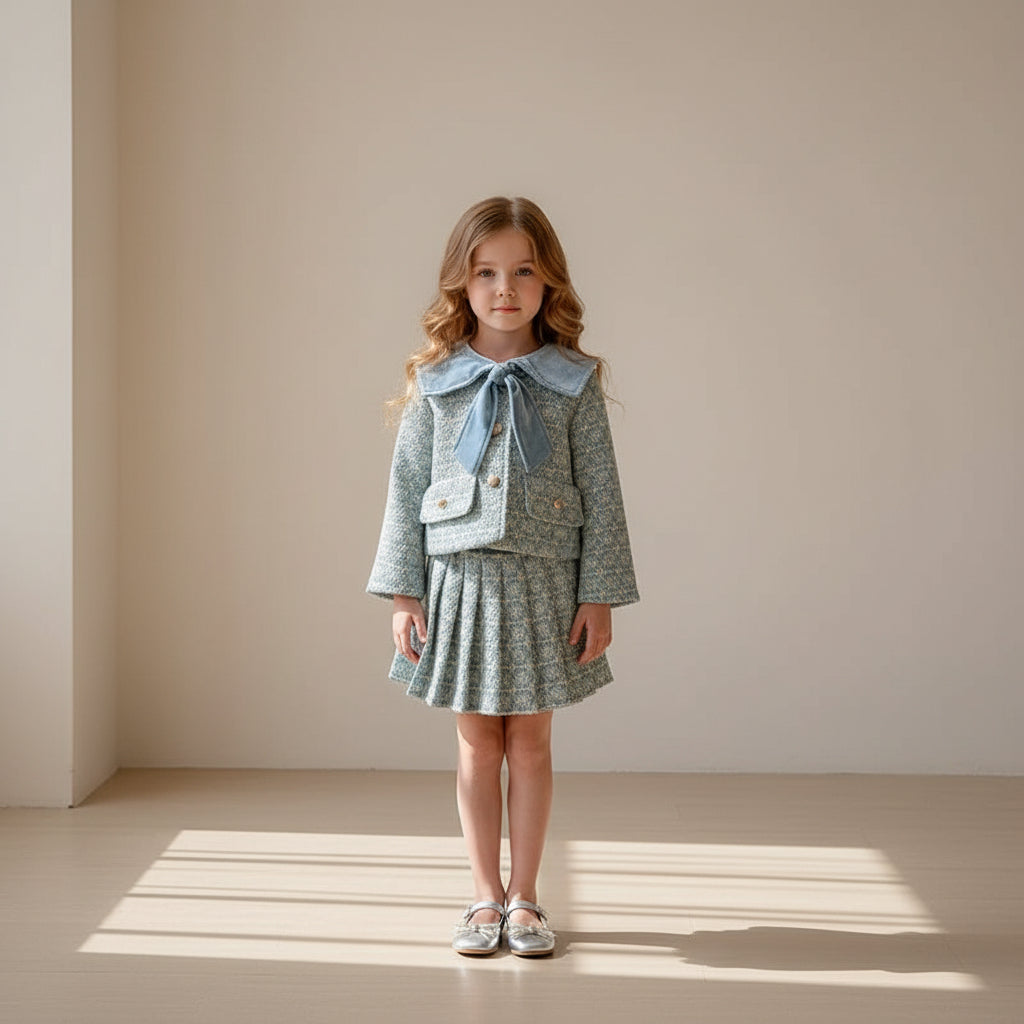 Azure Heirloom Pleated Set