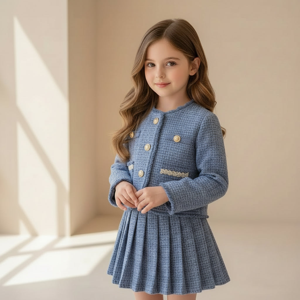 Parisian Tweed Pleated Set