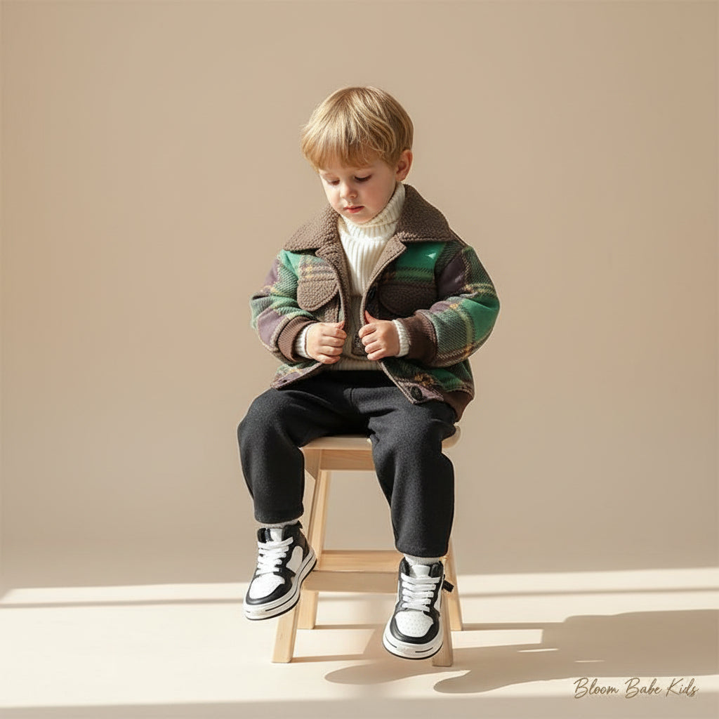 Little Explorer Plaid Sherpa