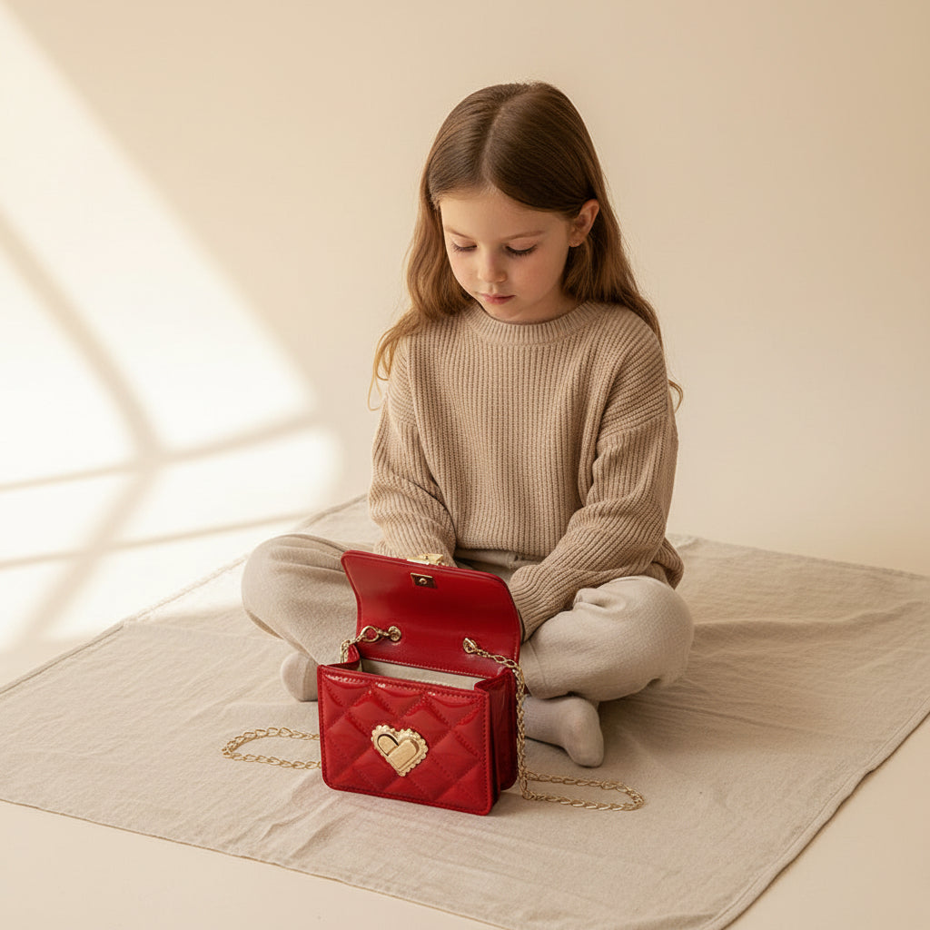 Bloom Babe Pearl Heart Mini Handbag