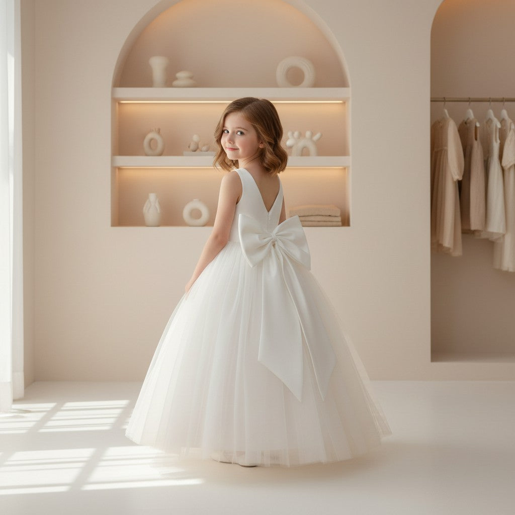 Isabella Bow Tulle Occasion Dress