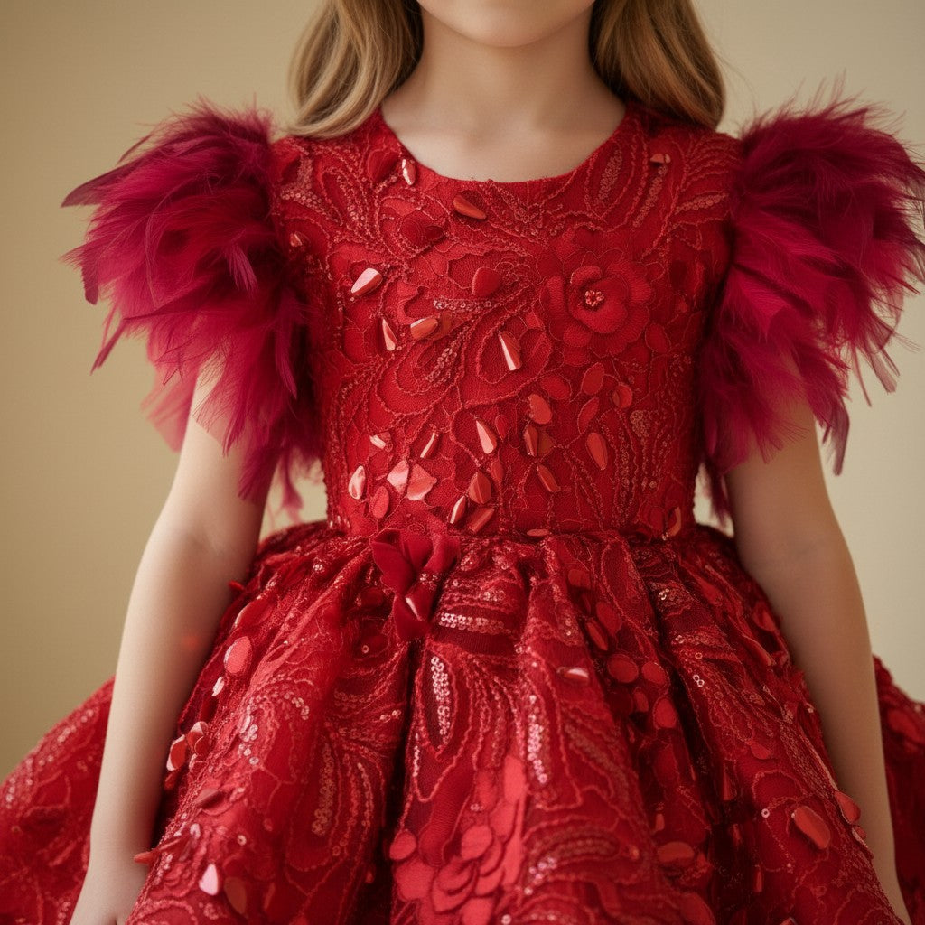 Crimson Crown Couture Dress
