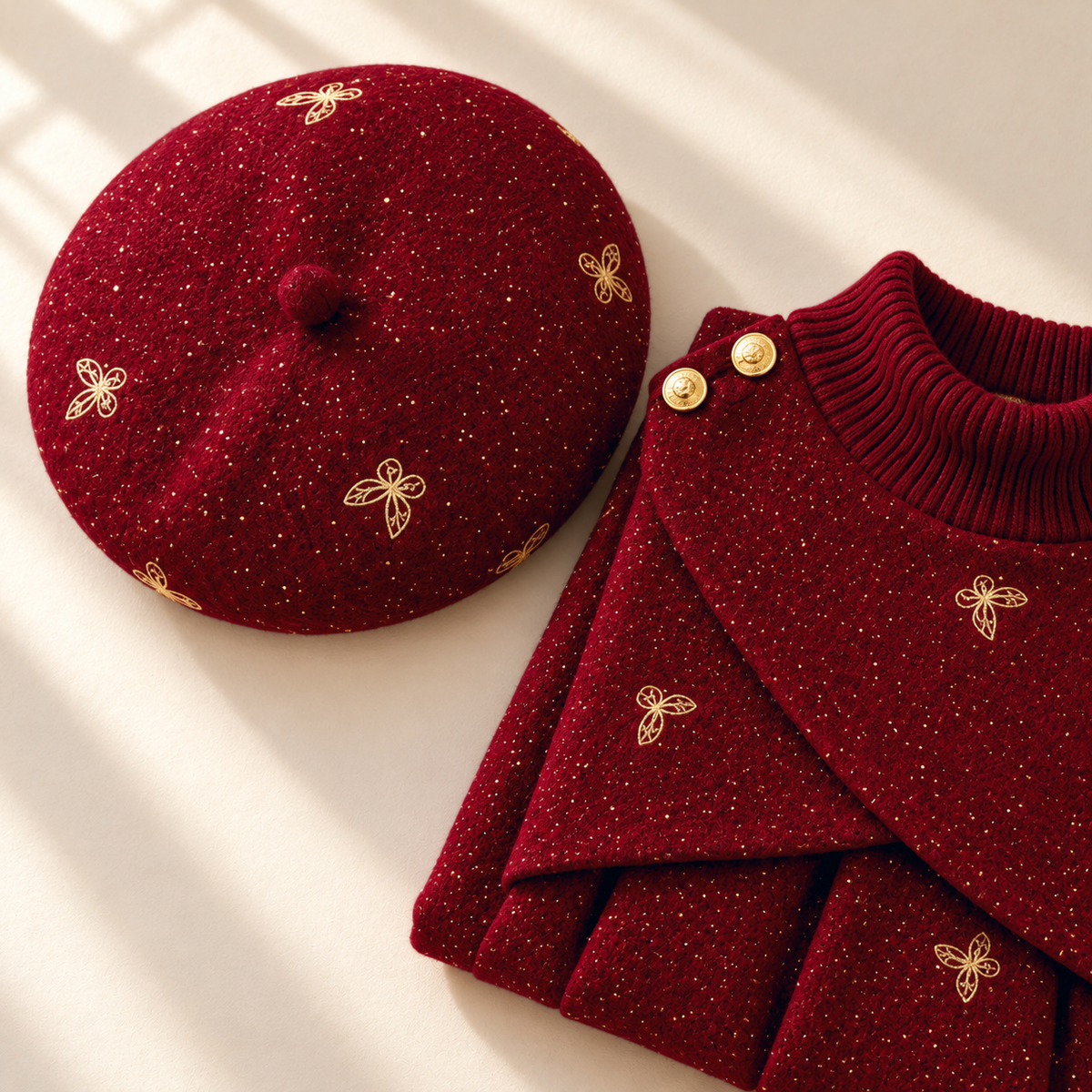 Scarlett Belted Coat & Beret Set