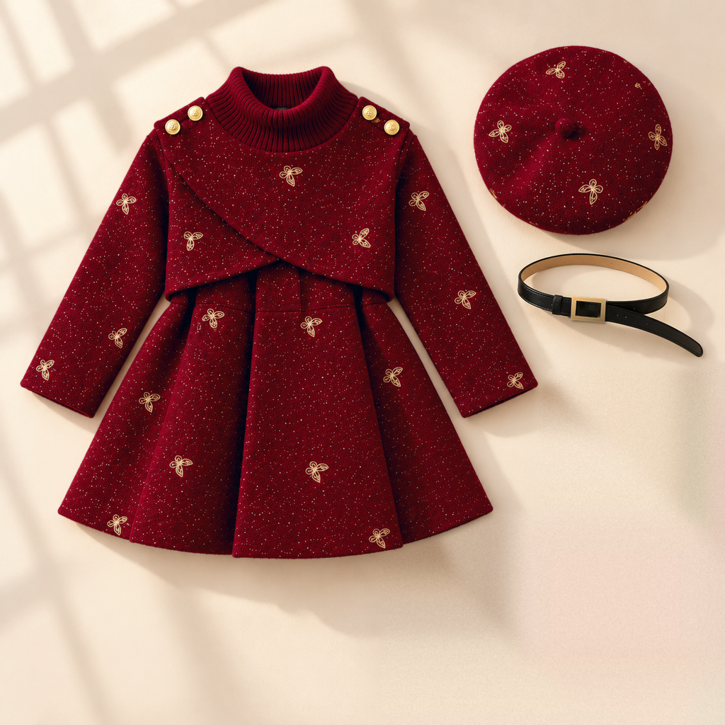 Scarlett Belted Coat & Beret Set